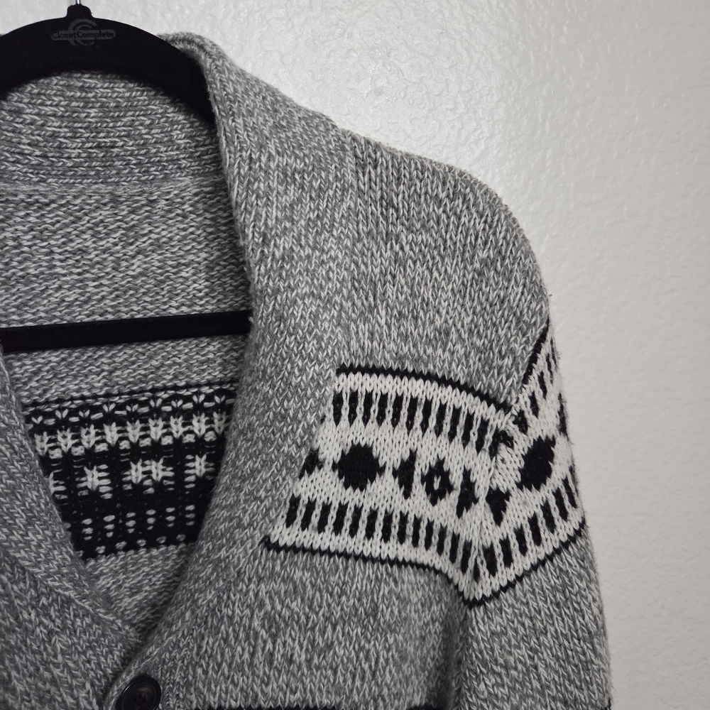 Old Navy Fair Isle shawl collar button-up cardigan sweater Men's Size Large - Picture 5 of 6